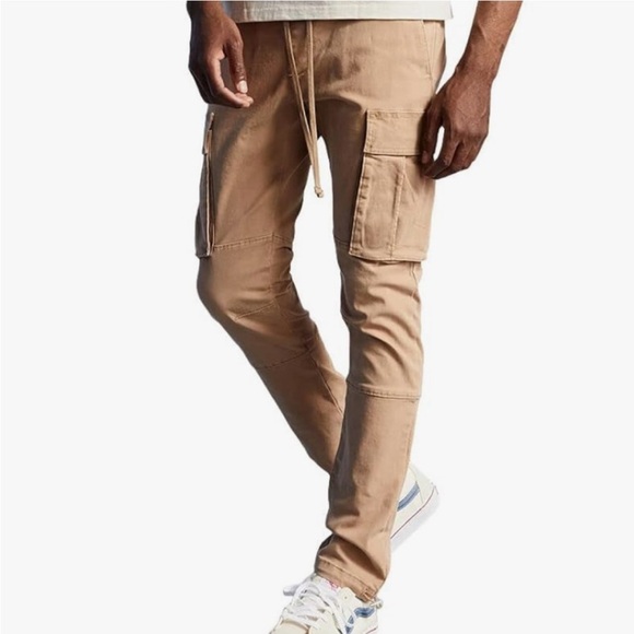 PacSun Men's Light Brown Slim Cargo Pants - Picture 1 of 6